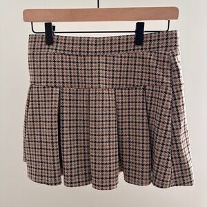 American Eagle Pleated It Knit Plaid Skort Small